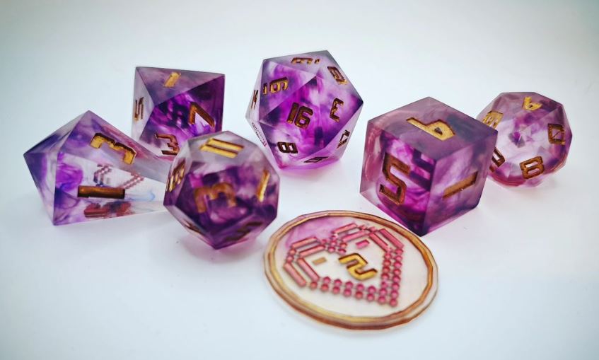 Amethysts of Azeroth 7-Piece Dice Set